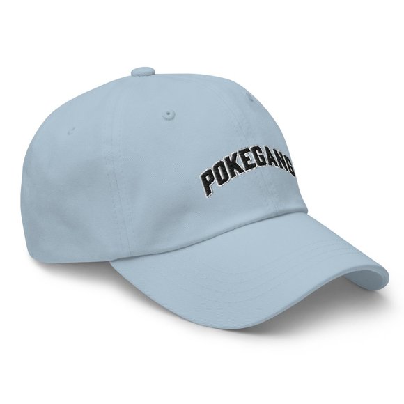 PokeGang Unisex Light Blue Antique Buckle 100% Chino Cotton Twill Adjustable Hat